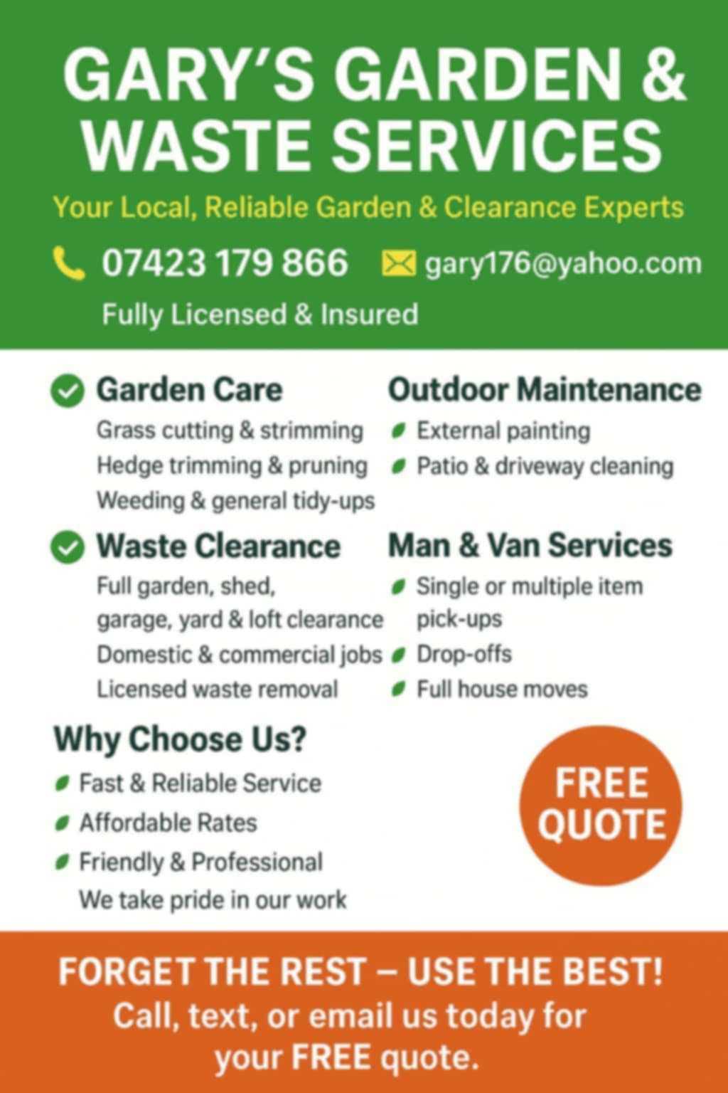 Gary's gardening and waste services